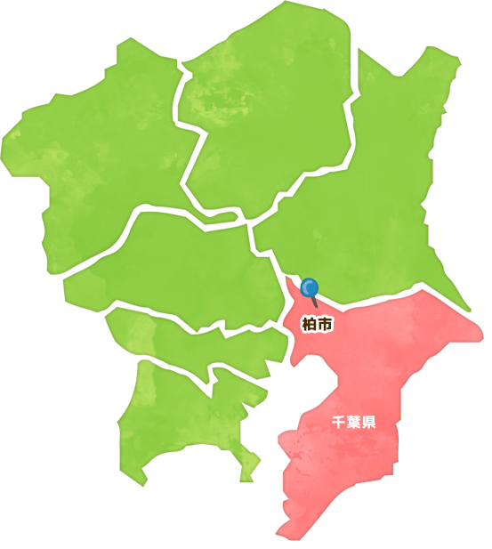 柏市を中心とした千葉県全域の地図